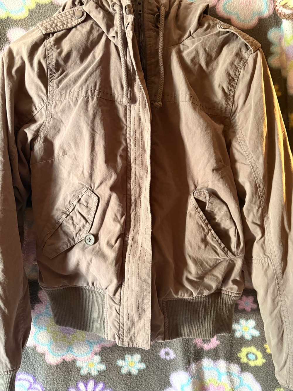 H&M Men's Bomber Jacket in Light Brown